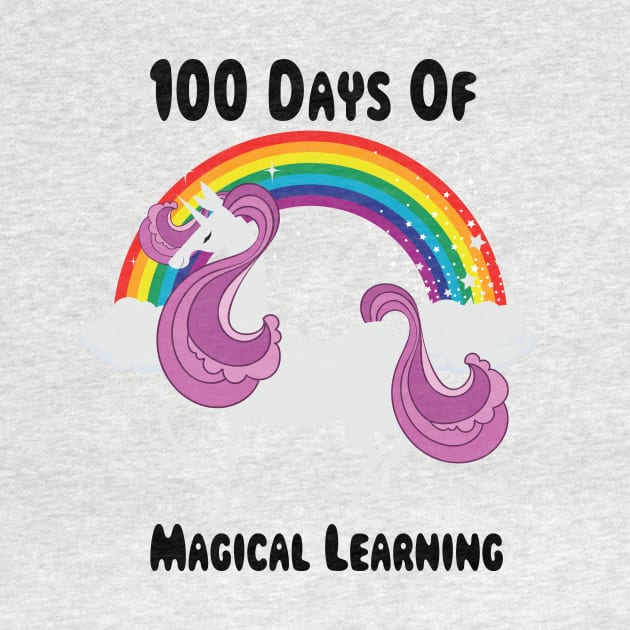 Unicorn 100th Day Of School 100 Days For Girls by macshoptee